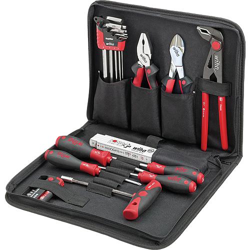 Tool set, screwdrivers, combination pliers, side cutter, water pump pliers, 34-piece Standard 1