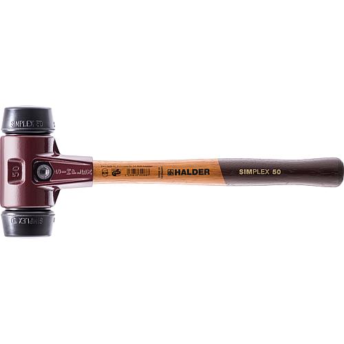 SIMPLEX soft-face hammer with malleable cast iron body and wooden shaft, rubber