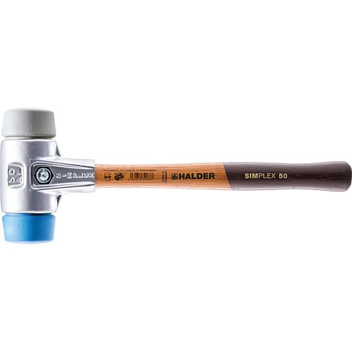 SIMPLEX soft-face hammer with aluminium body and wooden shaft, TPE-soft/TPE-mid Standard 1