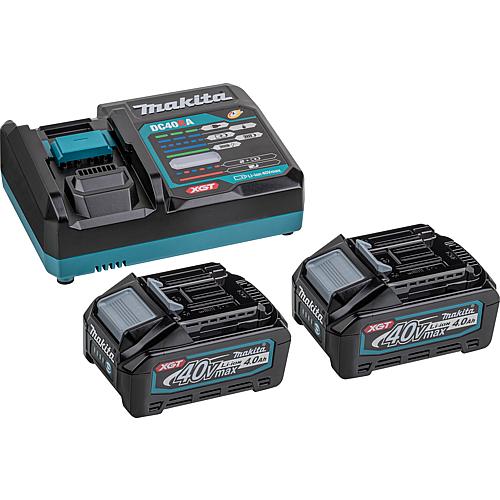 Battery set Makita 40 V with 2x 4.0 Ah batteries and charger