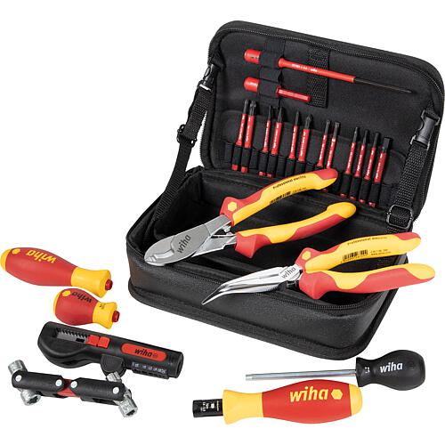 Kit d'outils Wiha® pour installation électrique, 23 pièces, sacoche multi-fonctionnelle incluse