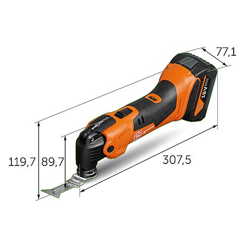 Multimaster sans fil AMM 500 Plus AS, 18 V sans batteries ni chargeur, avec mallette de transport