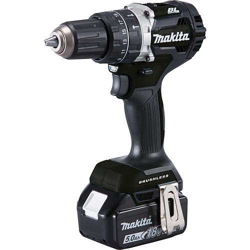 Perceuse-visseuse à percussion sans fil Makita 18 V DHP484T4JB avec 4 batteries 5 Ah, chargeur et mallette de transport Standard 1