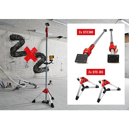 Kit Promo composé de 2 x supports de plafond + 2 x trépieds de construction Standard 1