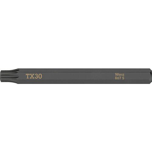 Impact screwdriver bit WERA TORX® T30x70mm, 1/4” hex drive