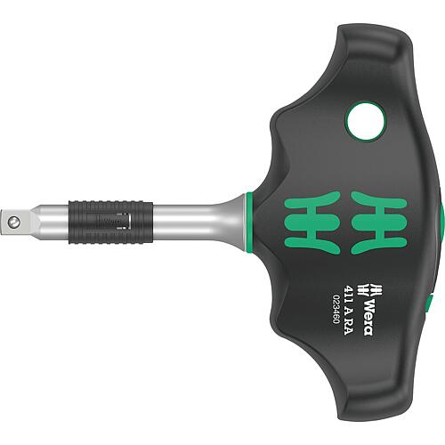 Cross-handle adapter screwdriver WERA 411 A RA, 1/4” with ratchet function