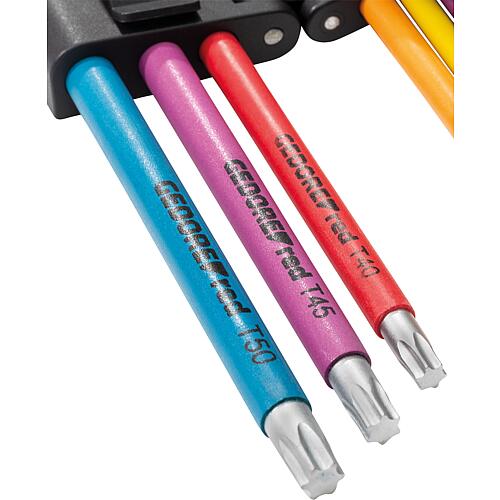 Angled Allen key set Torx®, 9-piece, colour-coded Anwendung 2