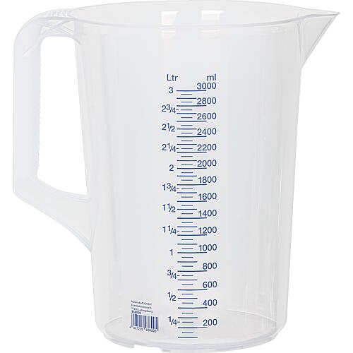 Measuring jug with handle 3000 ml transparent