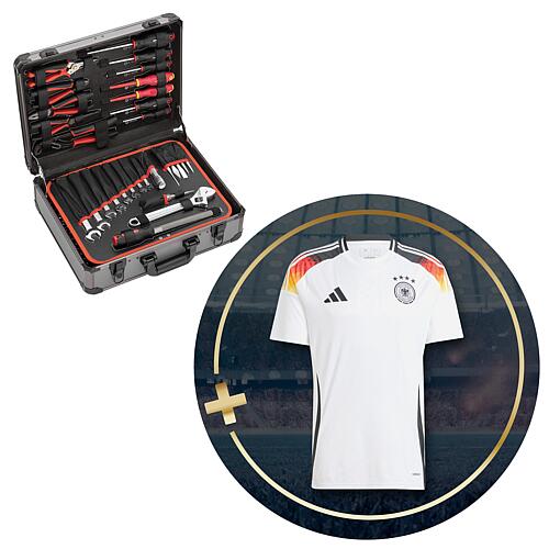 Pack promotionnel Gedore red Jeu d'outils Allround, 138 pièces + maillot original DFB - domicile 2024 adidas, homme Standard 1