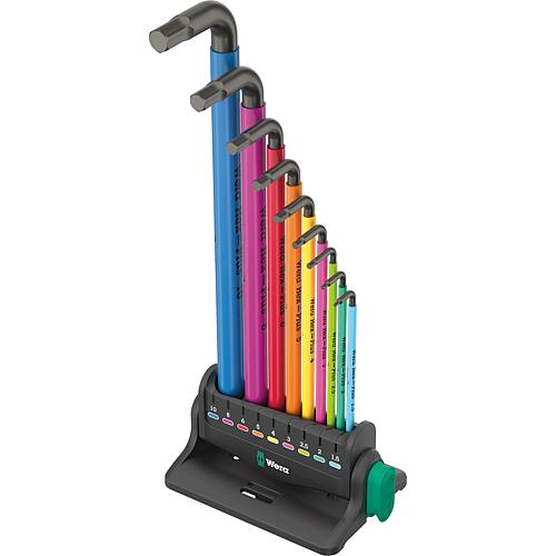 Angle wrench sets hexagon with ball head, colour-coded 1.5-10.0 mm, 9-piece Standard 1