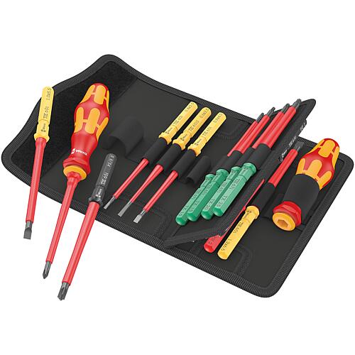 VDE interchangeable blade set WERA Kraftform Kompakt Slotted, Phillips, Pozidriv, PlusMinus/Pozidriv, Torx®, 17-piece set Standard 1