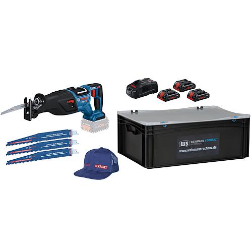 Value pack Cordless sabre saws GSA 18V-28, 18 V with 3 x 4.0 Ah ProCORE batteries, Chargers, Sabre saw blades and WS transport box Standard 1