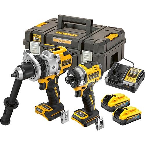 Kit de batteries Dewalt DCK2200H2T-QW, 18 V, 2 pièces, avec 2 batteries Powerstack 5,0 Ah et chargeur avec mallette de transport Standard 1