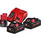 Kit sans fil 12 V, 
1 x 2,0 Ah et 18 x 3,0 Ah batteries et 1 x chargeur Standard 1