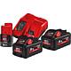 Battery set 12 V, 1 x 3.0 Ah and 
18 V, 2 x 5.5 Ah batteries and 1 x charger Standard 1