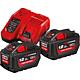 Battery set 12 V, 1 x 6.0 Ah and
18 V, 2 x 12.0 Ah batteries and 1 x charger