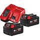 Battery set Milwaukee M18NRG-402, 18V with 2x 4.0 Ah batteries and charger