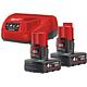 Kit batterie Milwaukee M12NRG-402, 12 V avec 2x batteries 4,0 Ah et chargeur