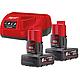 Kit batterie Milwaukee M12NRG-602, 12 V avec 2x 6,0 Ah batteries et chargeur