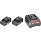 Dual Power Pack quick charger + 2x batteries 18 V/2.0 Ah Standard 1