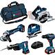 BOSCH 5-piece battery set, 18 V with 3x 4.0 Ah Batteries and chargers
