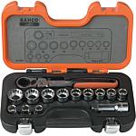 Feed-through socket wrench set 19 mm (3/4"), 14-piece