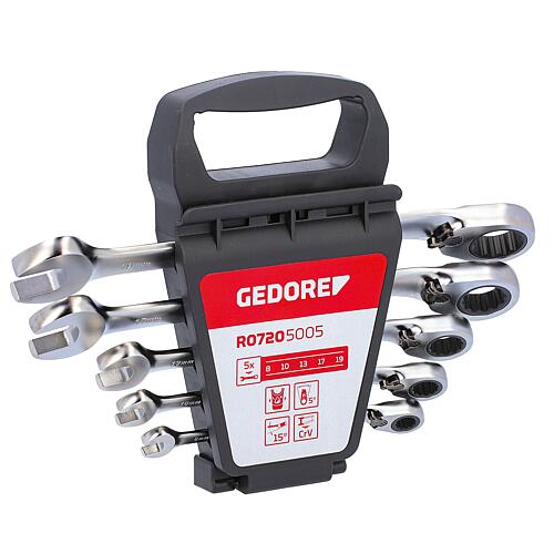 GEDORE red reversible ratchet spanner spanner set, reversible Contents: 8, 10, 13, 17, 19