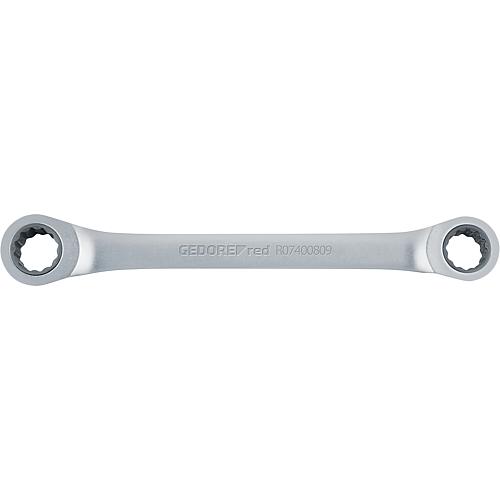 Double ratchet spanner, metric, non-reversible, straight shape Standard 1