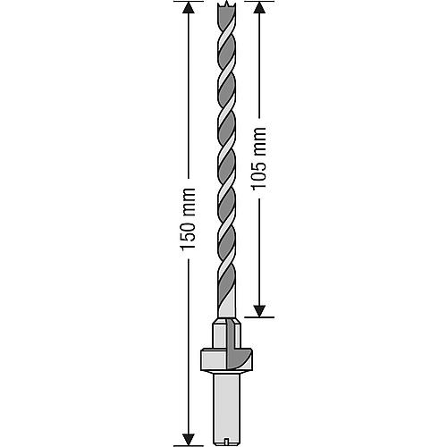 Countersink set 2x wood drill 6 mm, 1x countersink 9.5 mm, 1x hex socket wrench Anwendung 5