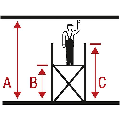 Échafaudage en alu pliant ProTec XS, hauteur de travail env. 6,80 m