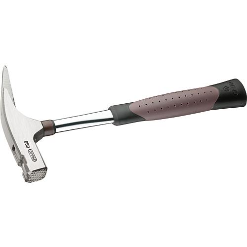 Roofing hammer PICARD type 698 600g, 2K tubular steel handle, roughened web