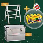 Work trestles + transport box + free LEGO® medium-sized brick box