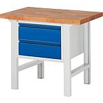 Workbench 7125 Basic-7 series with 2 drawers and solid beech worktop (H) (mm): 40