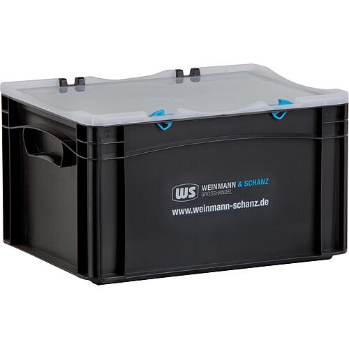 Transport box WS black with transparent lid Standard 2