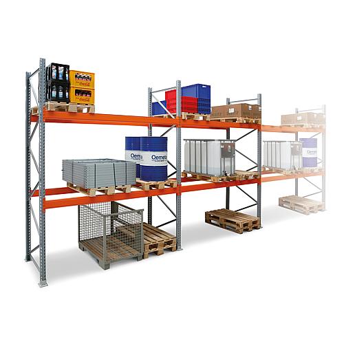 Pallet shelf set ARTUS, 2 levels, 2 bays