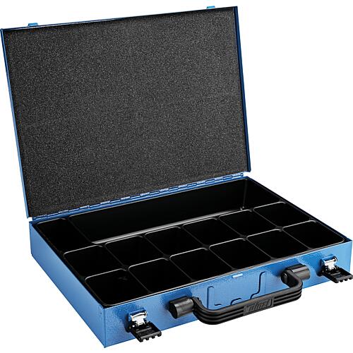 Assortment case SN 50 with plastic insert 14-compartment - dimensions W x D x H: 340 x 240 x 50 mm