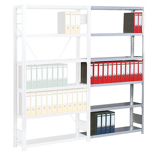 Add-on shelving unit with 5 wooden shelves, width 1000 mm Standard 3