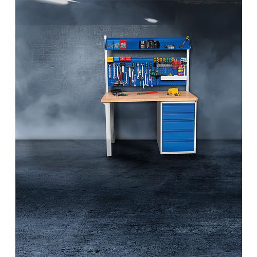 BASIC-7 series workbench with 5 drawers with solid beech worktop, 40 mm Anwendung 1