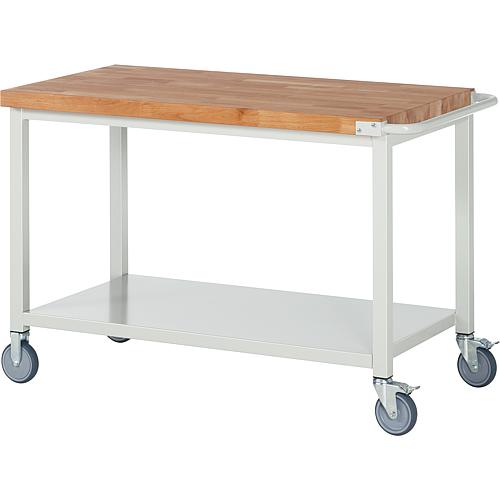 Mobile workbench 8000 Series BASIC-8 with solid beech worktop (H) (mm): 40 Standard 2