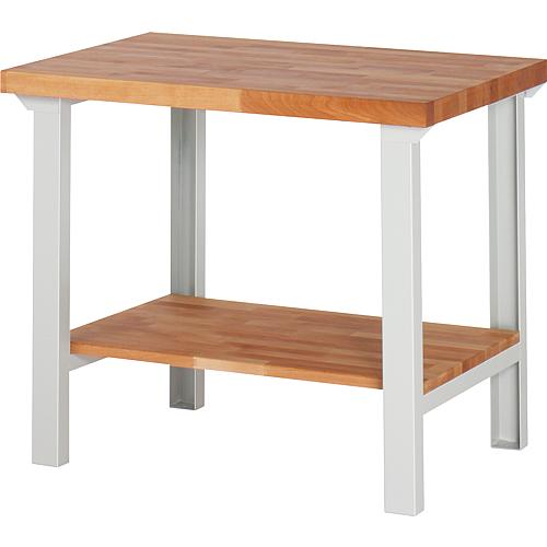 Workbench 7000-7 Series Basic-7 with shelf and solid beech worktop (H) (mm): 40 Standard 1