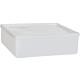 Box with slip lid 2.000 ml, square, natural, 208x208x64 mm