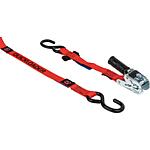Ratchet lashing strap, two-piece, with magnet