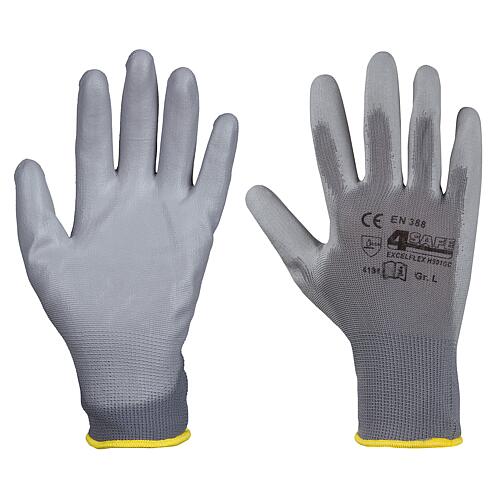 Work gloves for assembly, nylon grey, size XL