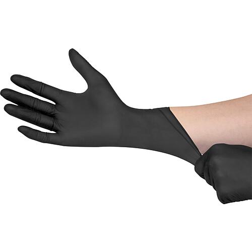 Nitrile glove SAFE LONG powder-free, size S, L=300mm, black, VPE=100 units