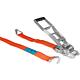 Lashing strap, two-piece DIN EN12195-2, long lever orange, strap 50mm, length 10m