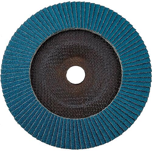 Slatted grinding disc zirconia alumina 303, cranked, for metal, stainless steel, steel, aluminium, bronze, copper, brass and non-ferrous metals Standard 1