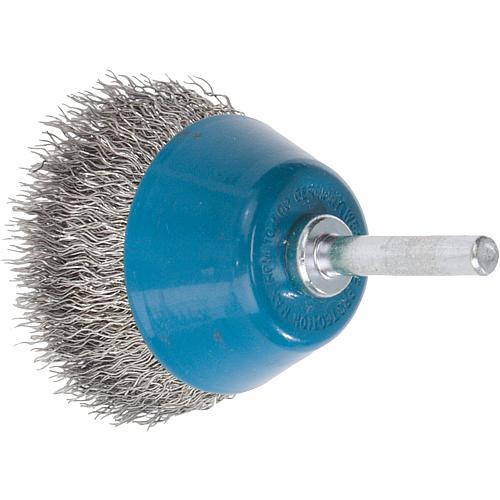 Brosses superficielles avec fil métallique et tige de ø 6 mm, fil en acier inoxydable Standard 1