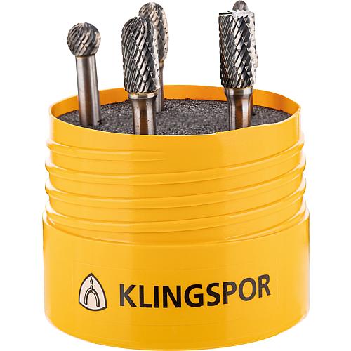 Klingspor carbide cutter set with cross serration, 5-piece Standard 1