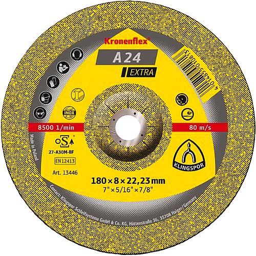 Klingspor A 24 EXTRA grinding disc 125 x 6.0 x 22.23 mm, cranked