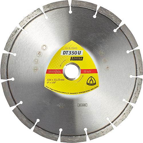 Diamond cutting discs Klingspor DT 350 U EXTRA 230 x 22.23 mm standard toothing 15 segments